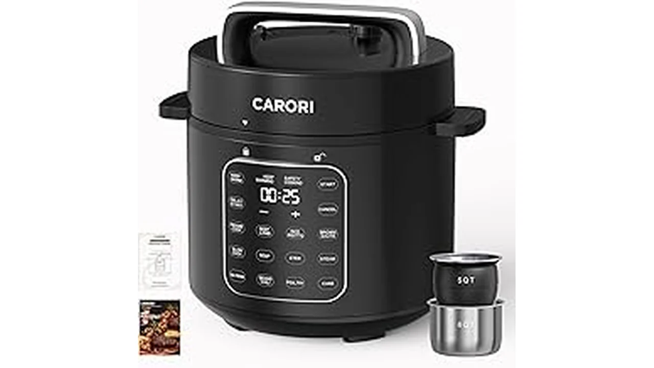 The image shows five different slow cookers displayed attractively, hinting at the best 5 slow cooker options.